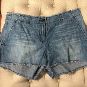 Michael Kors Blue Washed Denim Shorts SZ 10